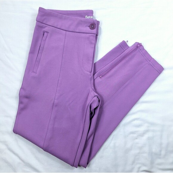 Betabrand Pants - BetaBrand Pants Purple Stretch Straight Pants W/ Zipper Size Medium Petite